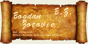 Bogdan Zotović vizit kartica